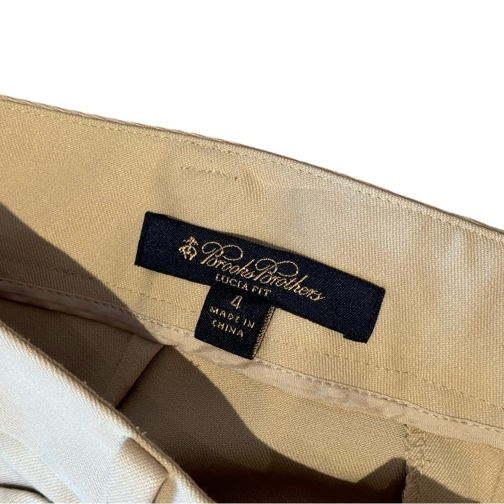 Brooks Brothers | Lucia Fit Stretch Straight Leg Dress Pant Khaki, Women’s 4 - Picture 4 of 6